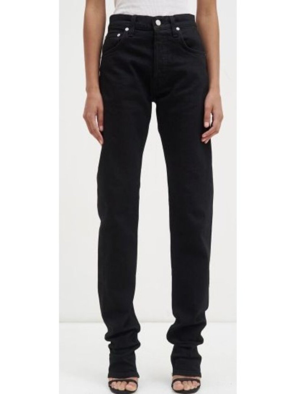 Helmut Lang Masc Straight Size 25 Women's 28 Men's  Jeans Matte Powder Black NWT